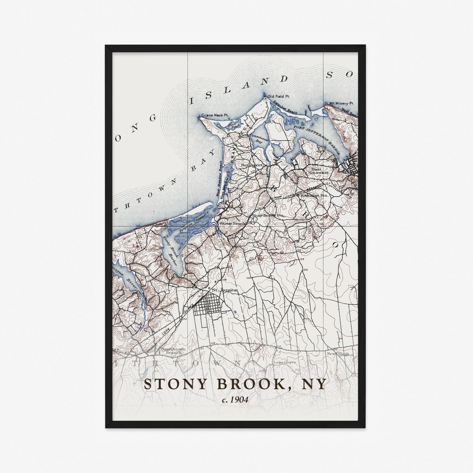 Stony Brook, NY - 1904 Topographic Map