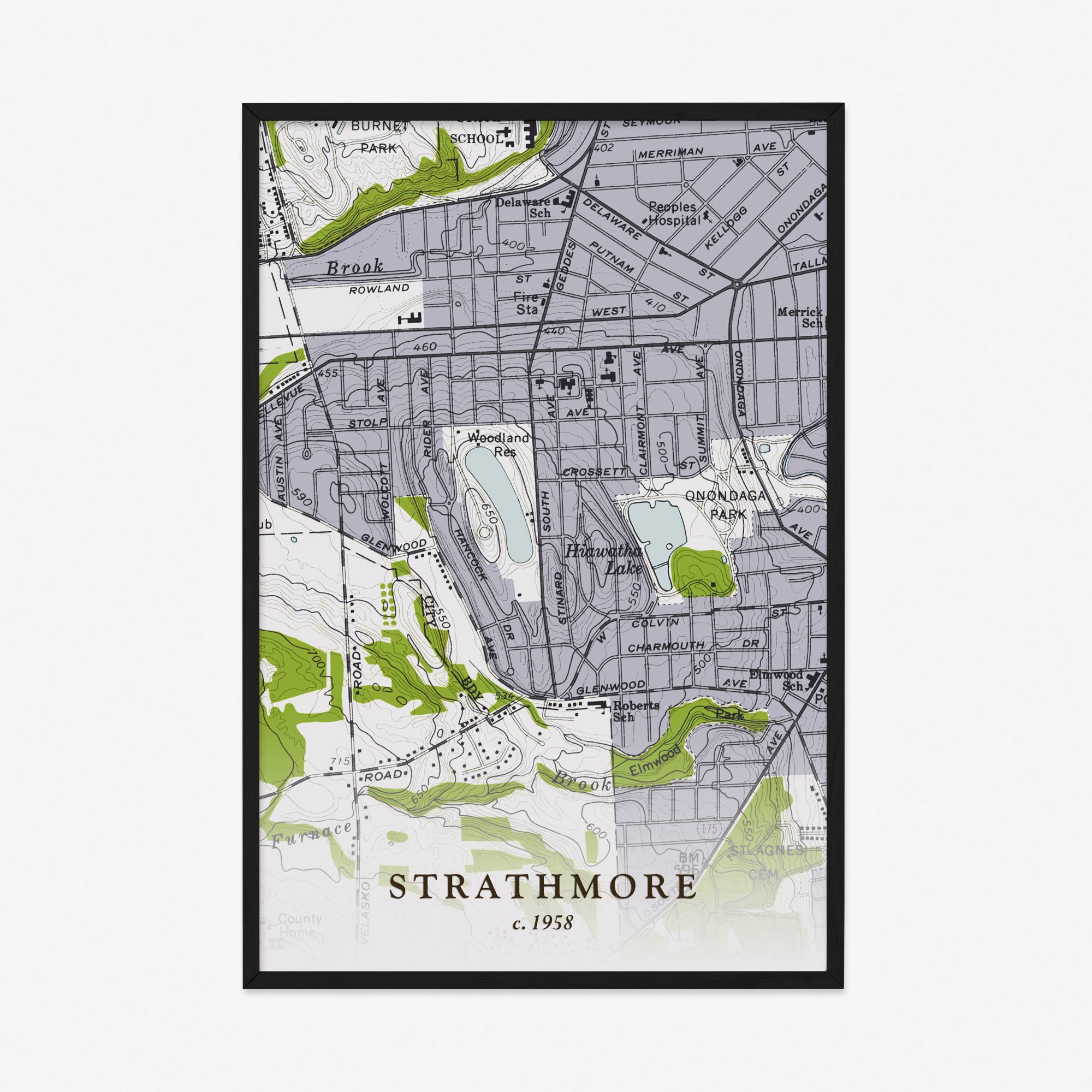 Strathmore Neighborhood, NY - 1958 Topographic Map