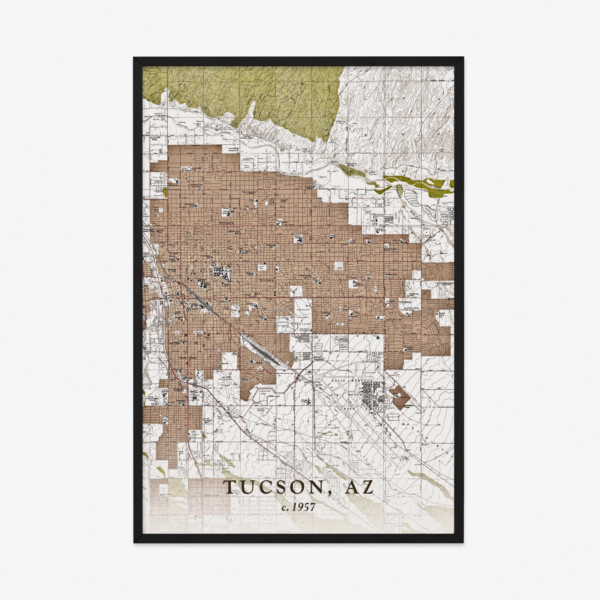 Tucson, AZ - 1957 Topographic Map