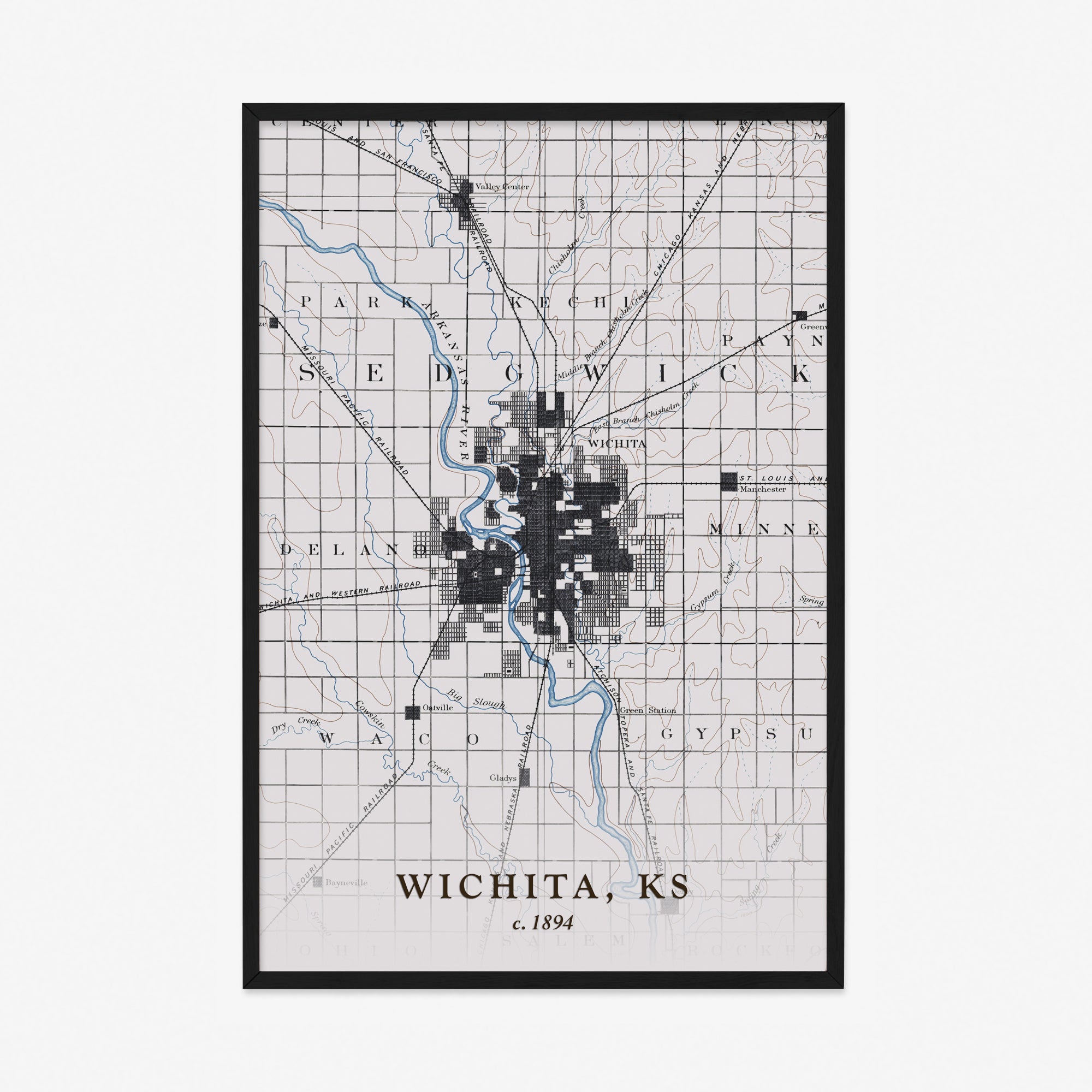 Wichita, KS - 1894 Topographic Map