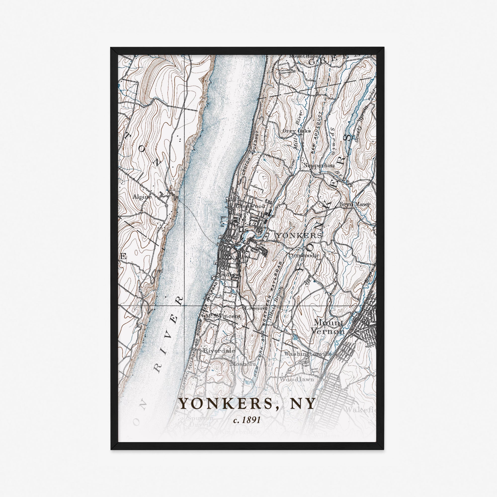 Yonkers, NY - 1891 Topographic Map
