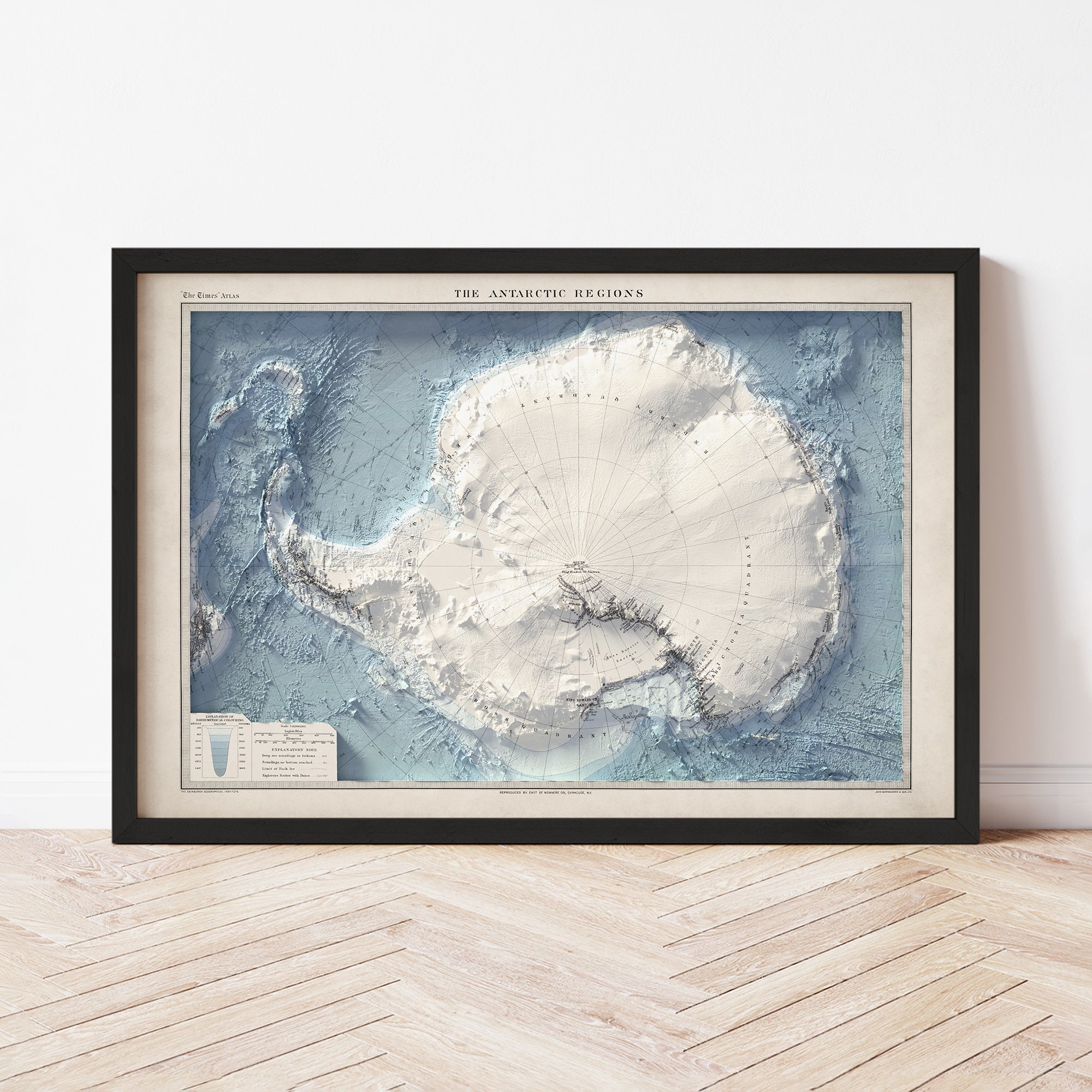 Antarctica - Vintage Shaded Relief Map (1922)