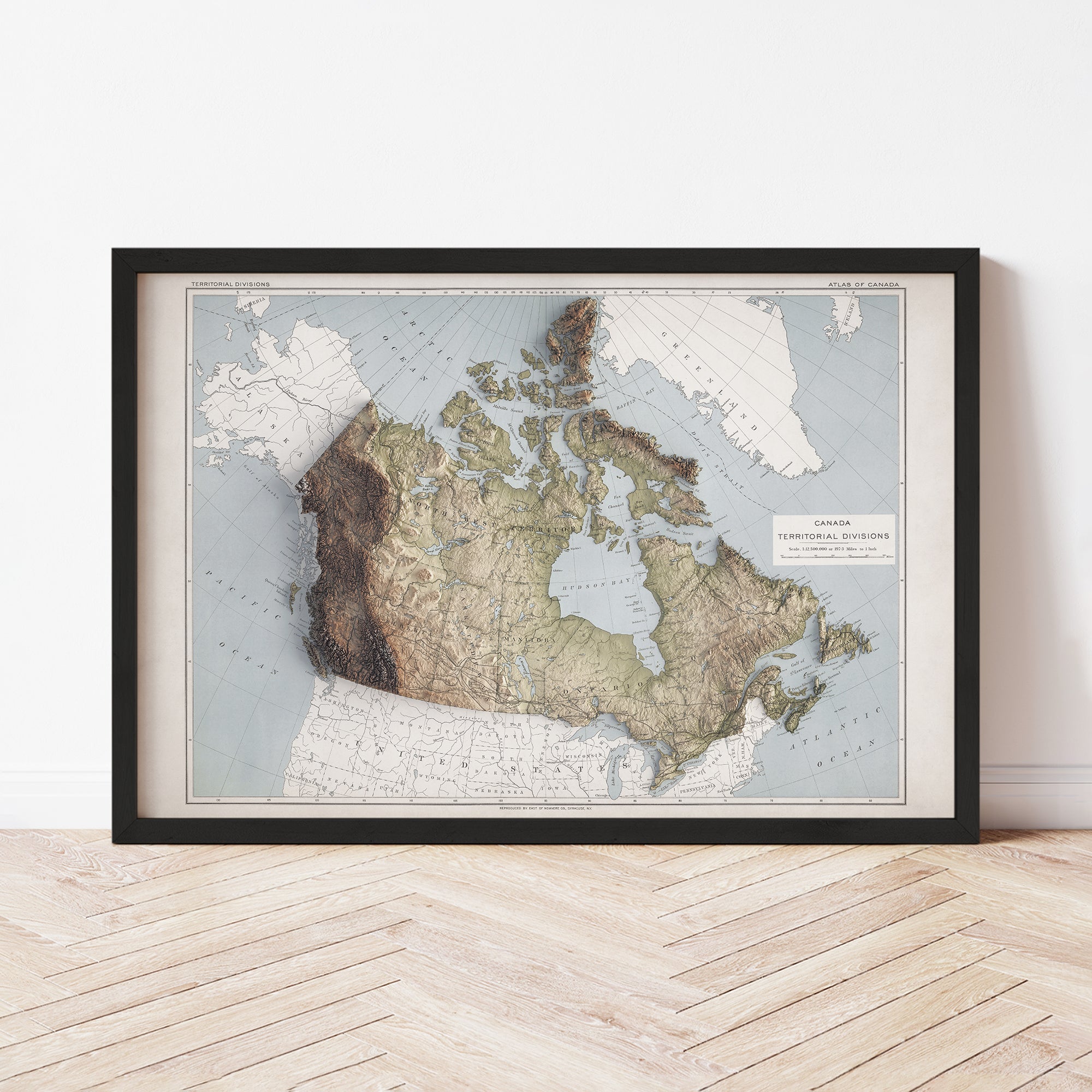 Canada - Vintage Shaded Relief Map (1915)