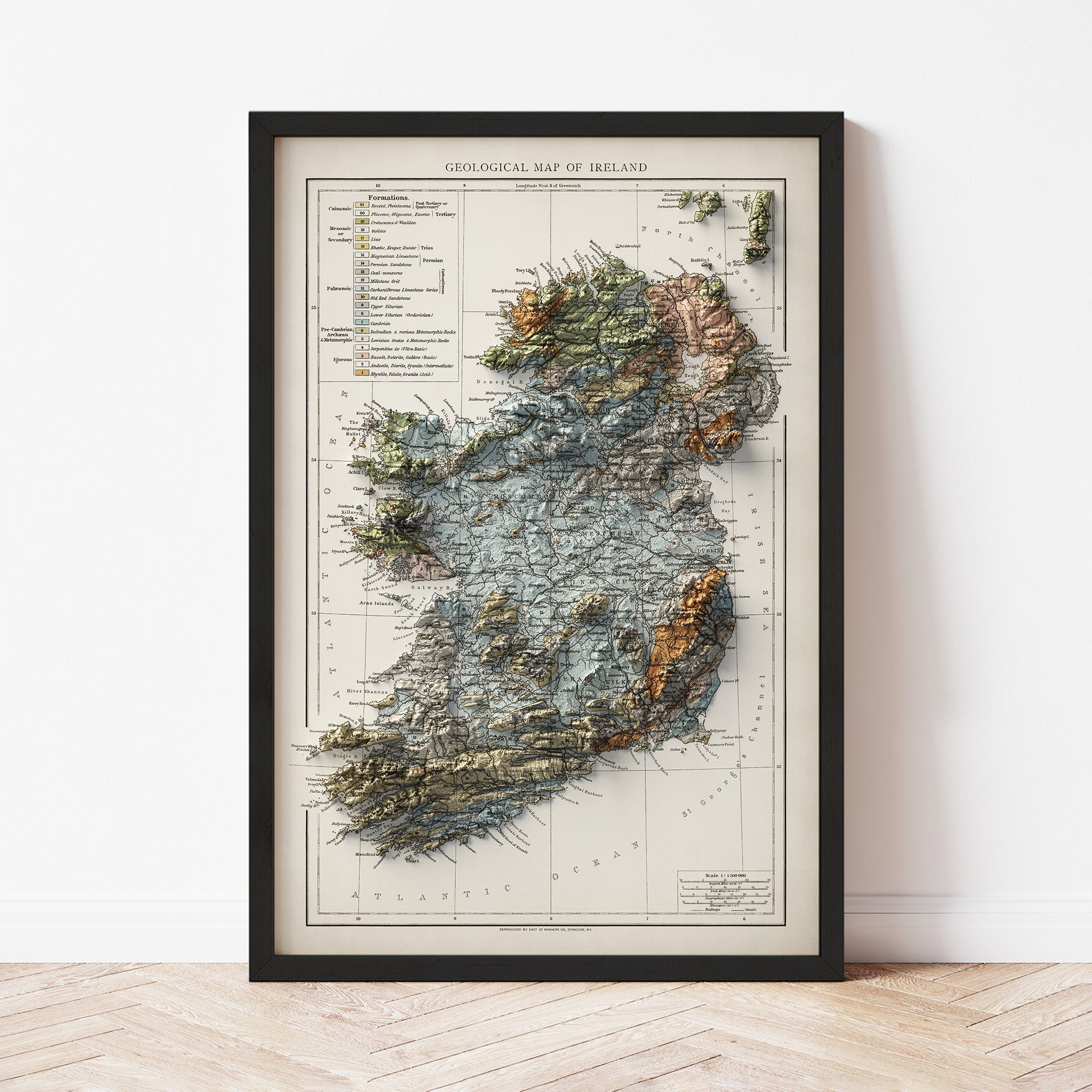 Ireland - Vintage Shaded Relief Map (1900)