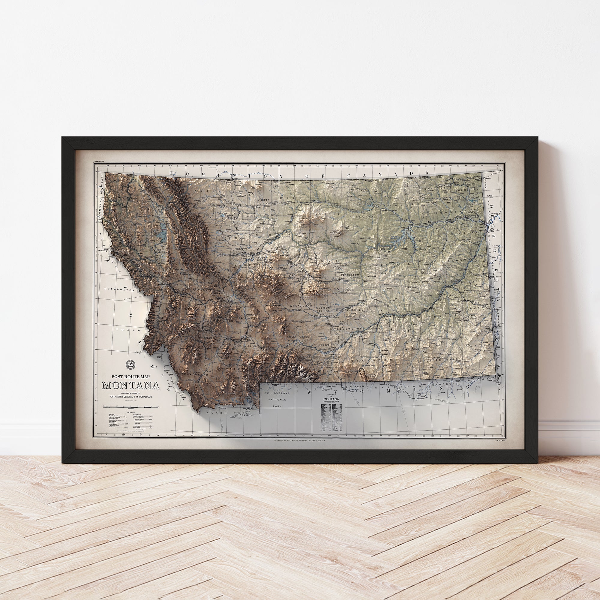 Montana - Vintage Shaded Relief Map (1951)