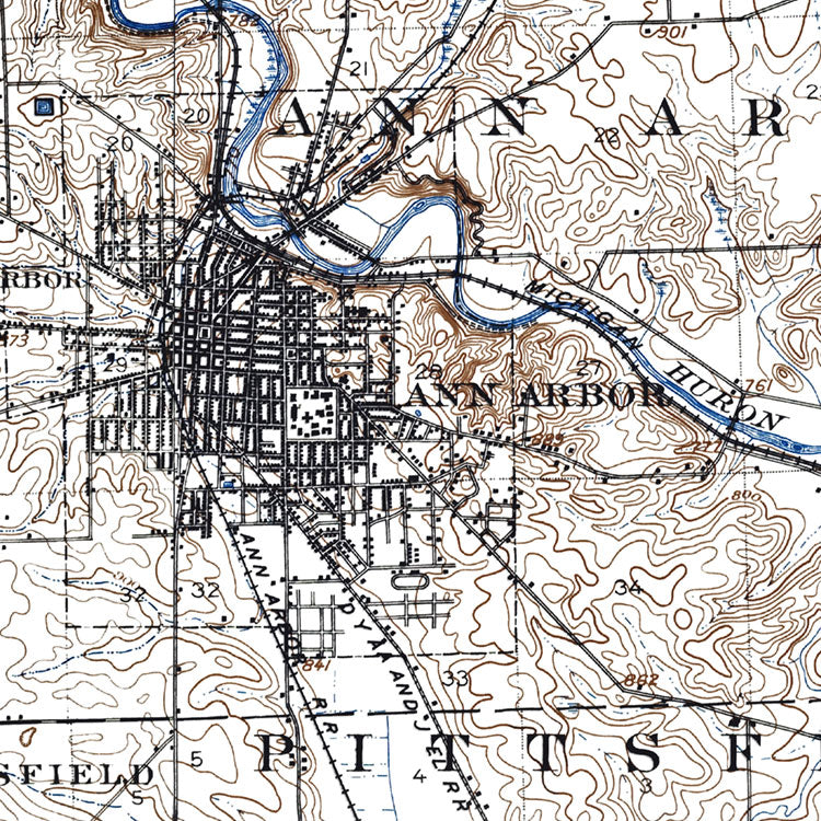 Ann Arbor, MI - 1906 Topographic Map