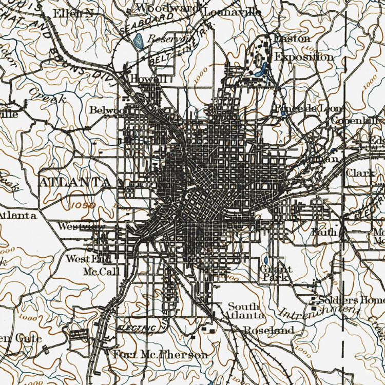 Atlanta, GA - 1888 Topographic Map