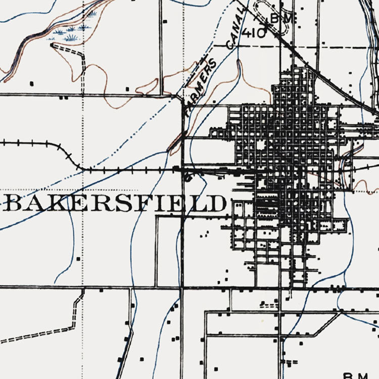 Bakersfield, CA - 1914 Topographic Map