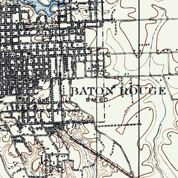 Baton Rouge, LA - 1908 Topographic Map