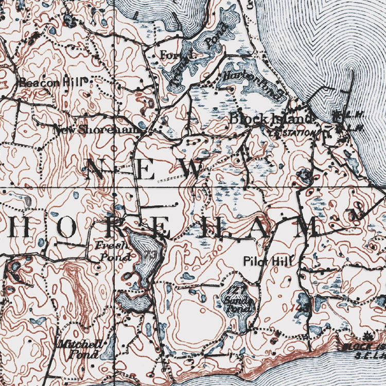 Block Island, RI - 1899 Topographic Map