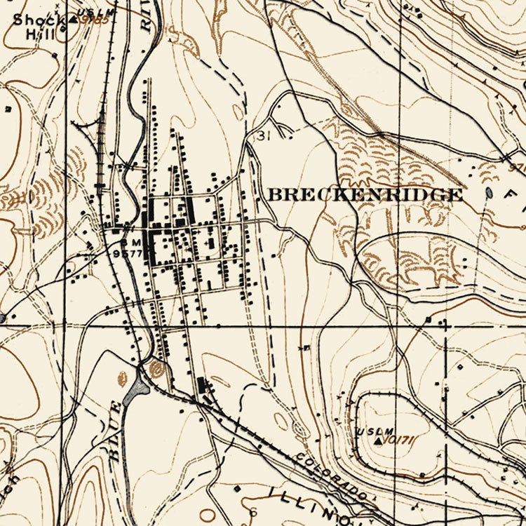 Breckenridge, CO - 1910 Topographic Map