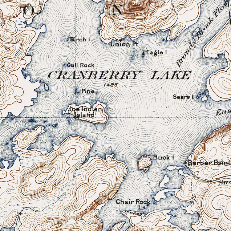 Cranberry Lake, NY - 1921 Topographic Map