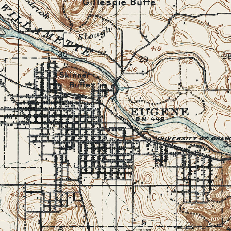 Eugene, OR - 1910 Topographic Map