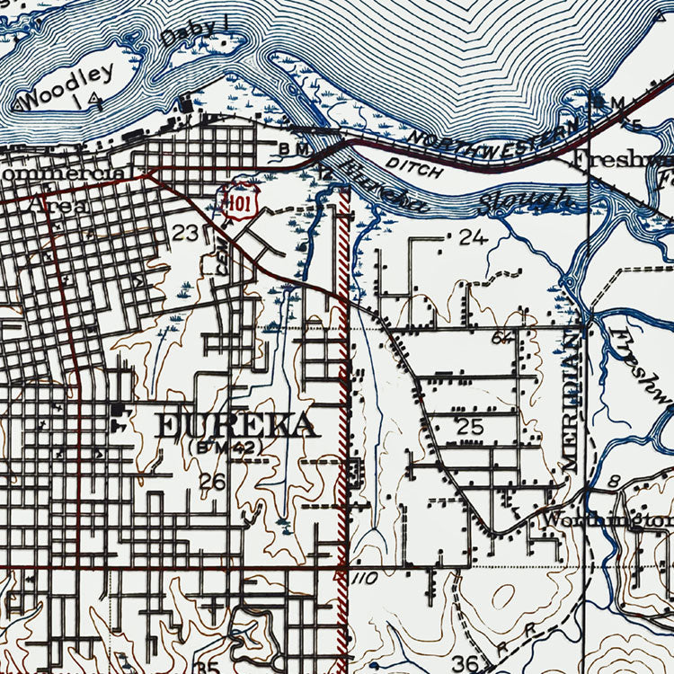 Eureka, CA - 1942 Topographic Map