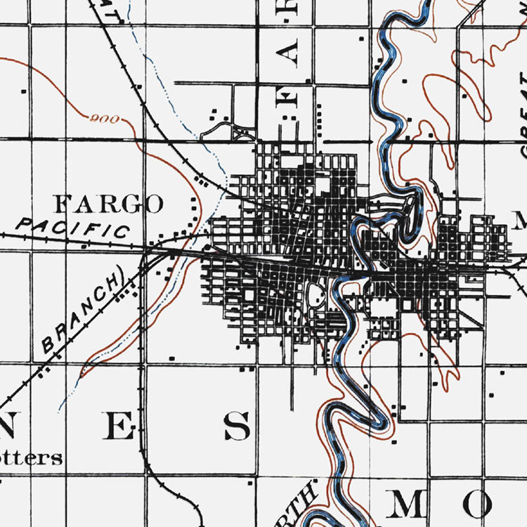 Fargo, ND - 1897 Topographic Map