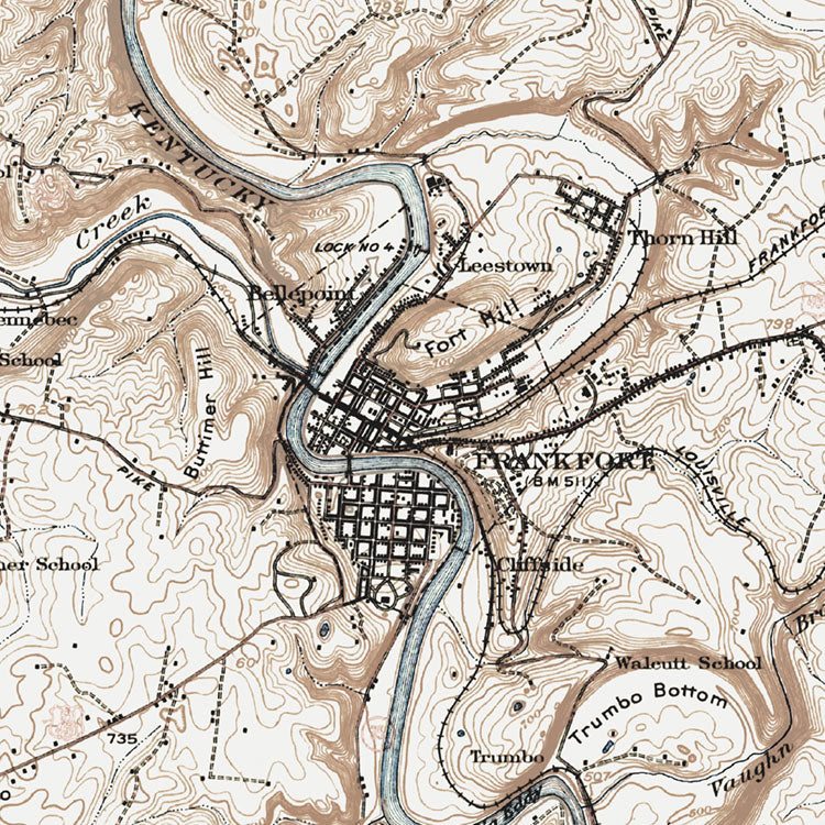 Frankfort, KY - 1924 Topographic Map