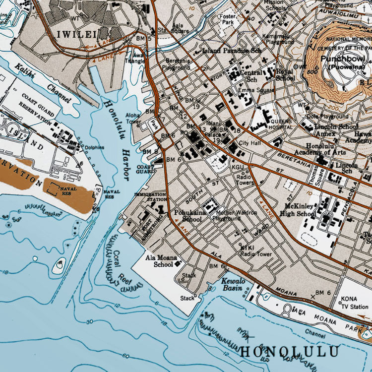 Honolulu, HI - 1953 Topographic Map
