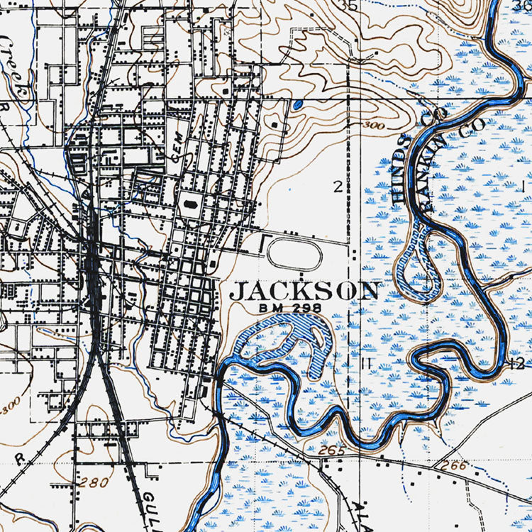 Jackson, MS - 1908 Topographic Map