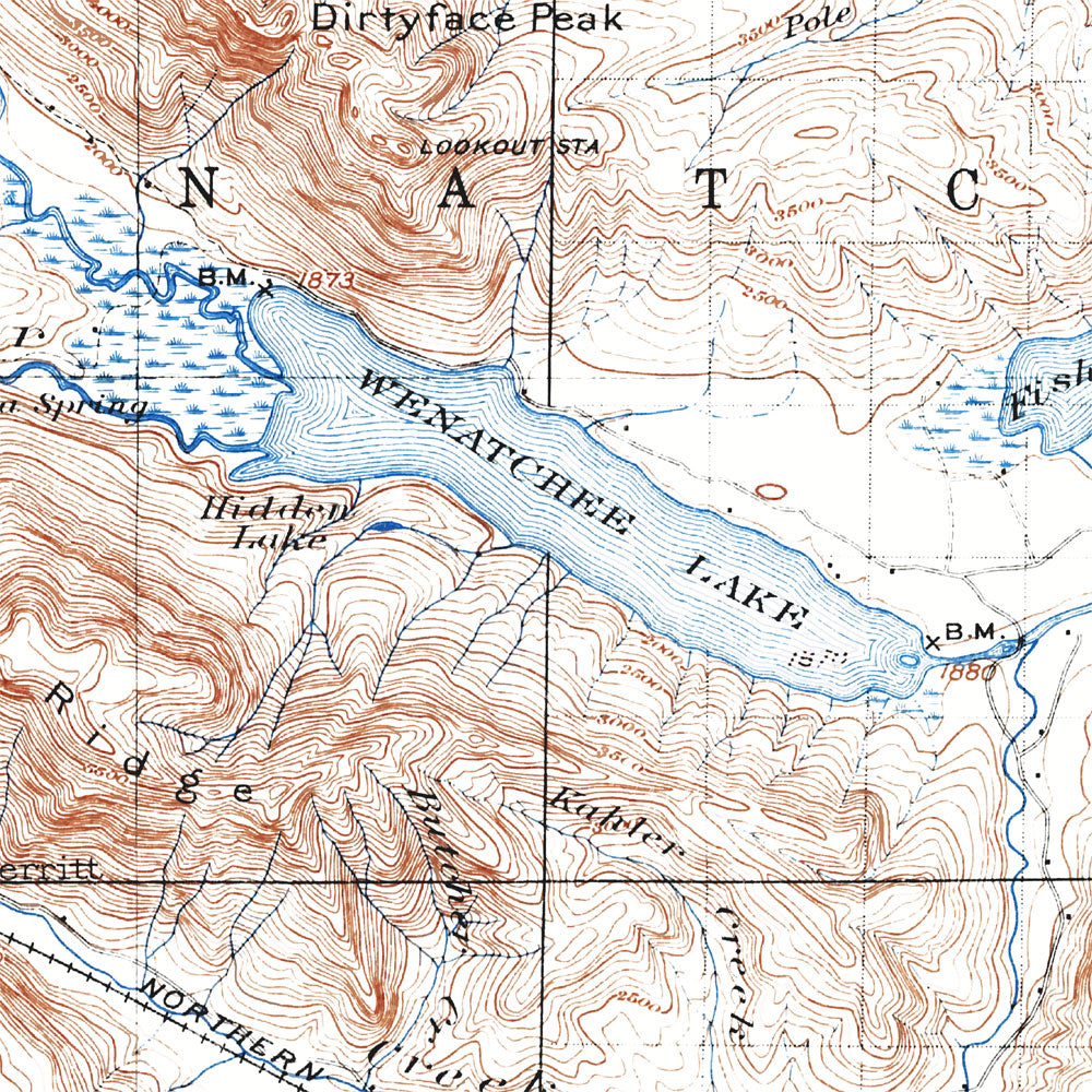 Lake Wenatchee, WA - 1901 Topographic Map