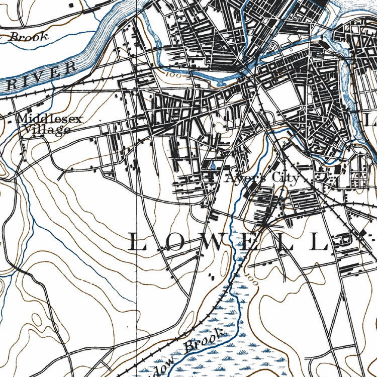 Lowell, MA - 1893 Topographic Map