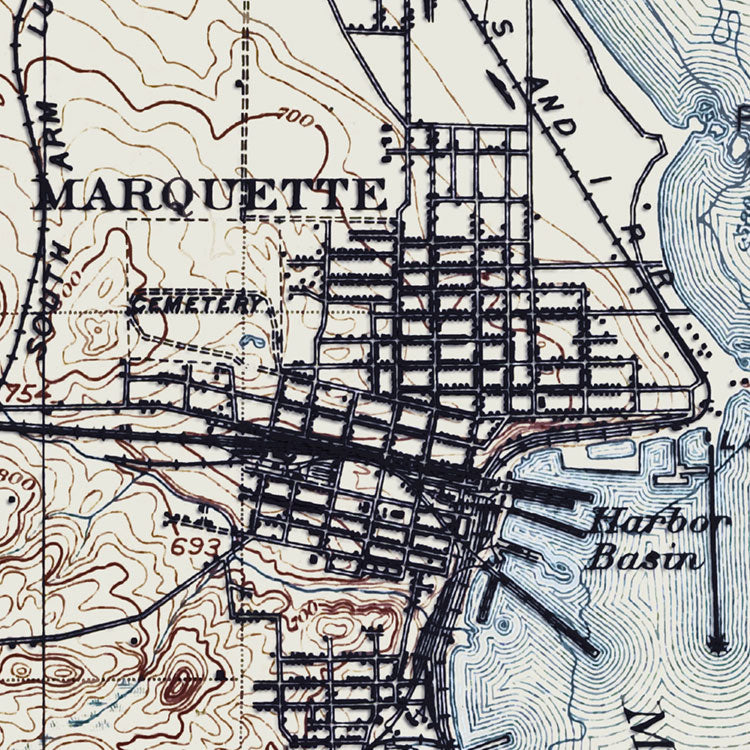 Marquette, MI - 1907 Topographic Map