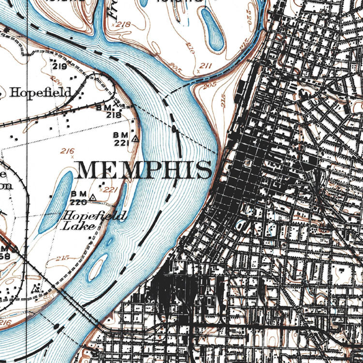 Memphis, TN - 1927 Topographic Map