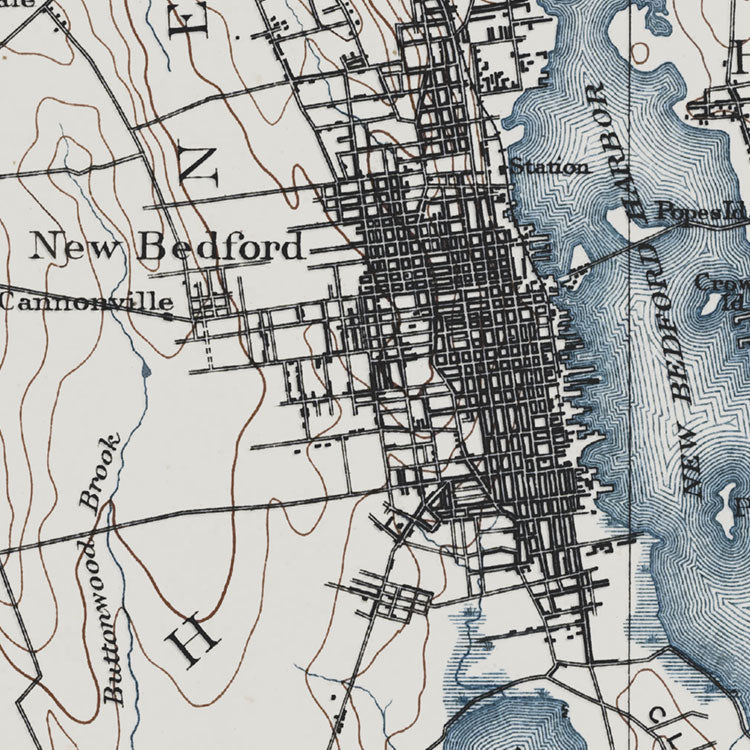 New Bedford, MA - 1893 Topographic Map