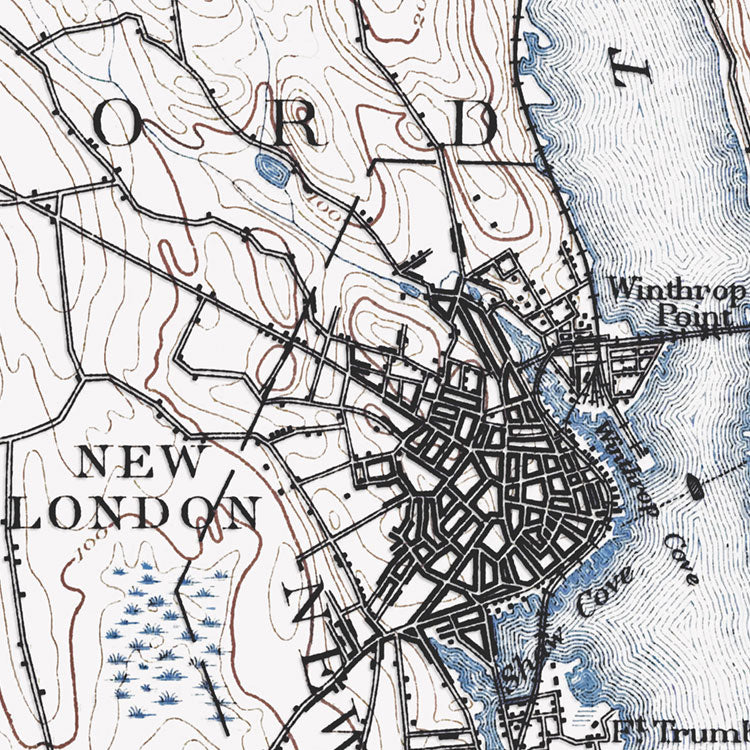 New London, CT - 1893 Topographic Map