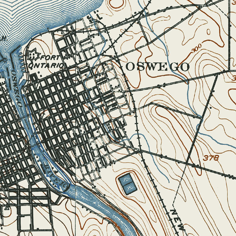Oswego, NY - 1900 Topographic Map