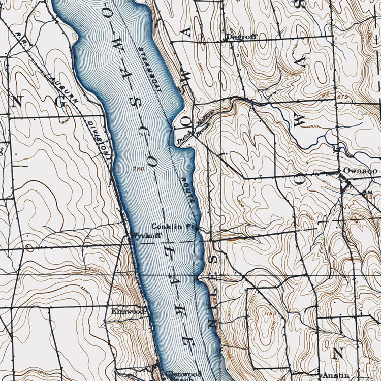 Owasco Lake, NY - 1902 Topographic Map