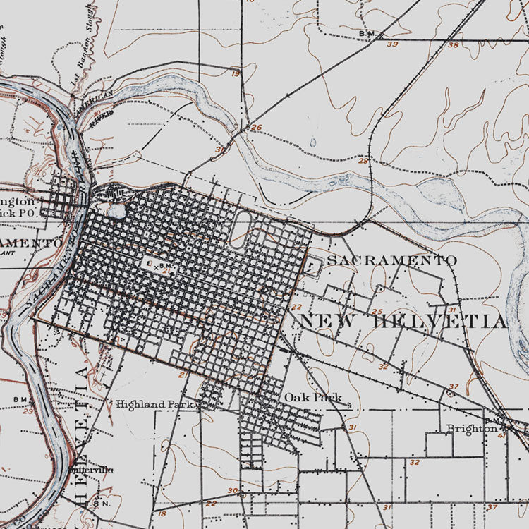 Sacramento, CA - 1907 Topographic Map