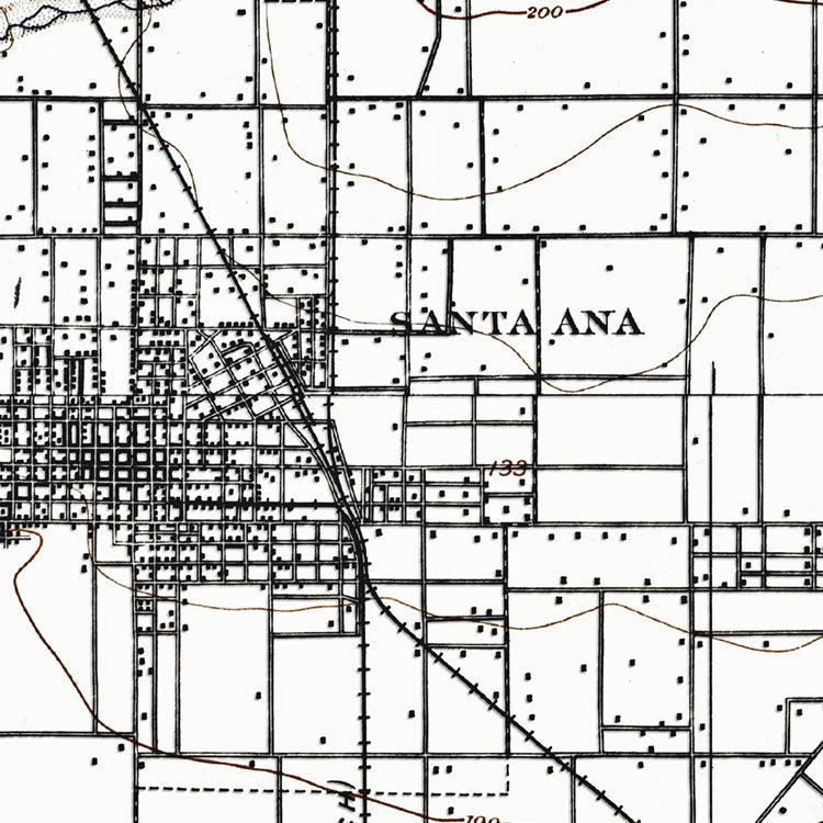 Santa Ana, CA - 1901 Topographic Map