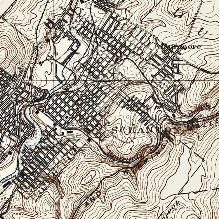 Scranton, PA - 1893 Topographic Map