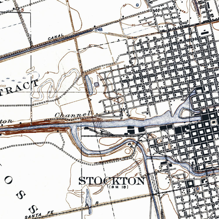 Stockton, CA - 1913 Topographic Map