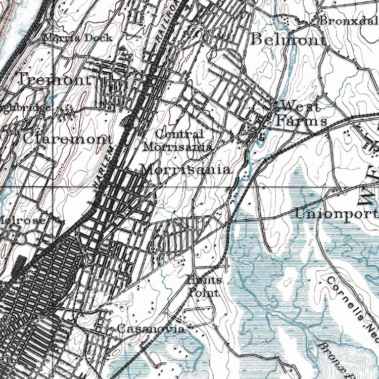 The Bronx, NY - 1891 Topographic Map