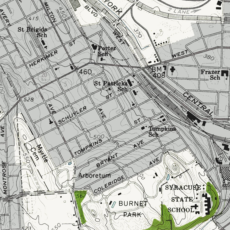 Tipperary Hill Neighborhood, NY - 1957 Topographic Map