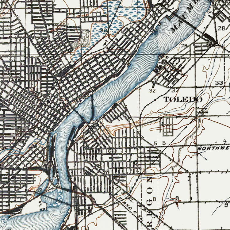 Toledo, OH - 1900 Topographic Map