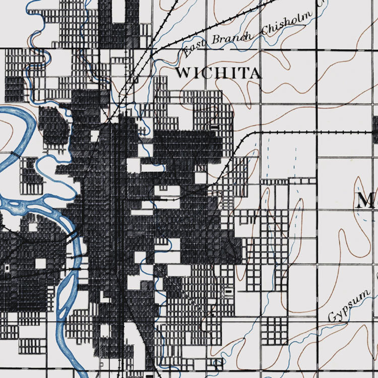 Wichita, KS - 1894 Topographic Map