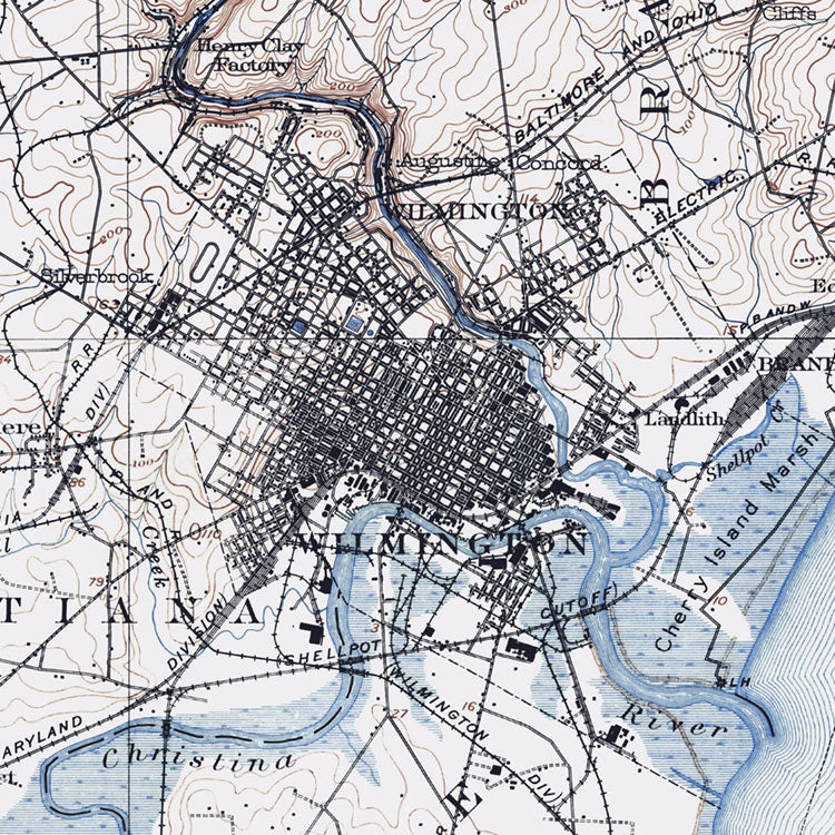 Wilmington, DE - 1904 Topographic Map