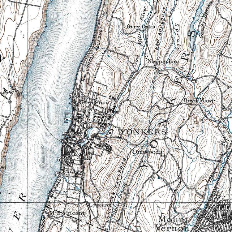 Yonkers, NY - 1891 Topographic Map